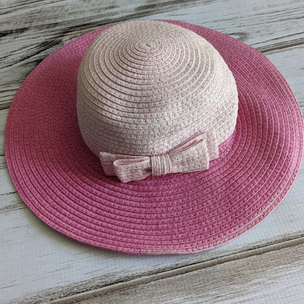 Janie and Jack Pink Straw Girls Hat 12-14 months